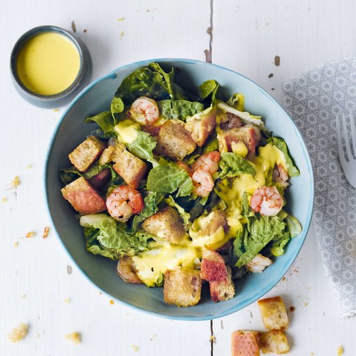 Bild Caesar Salad mit Garnelen