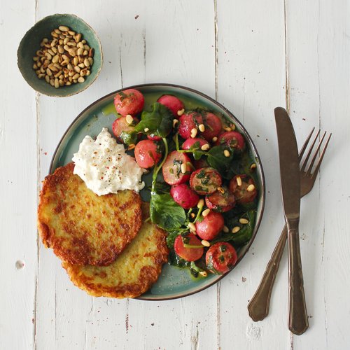 Radieschengemüse mit Puffern