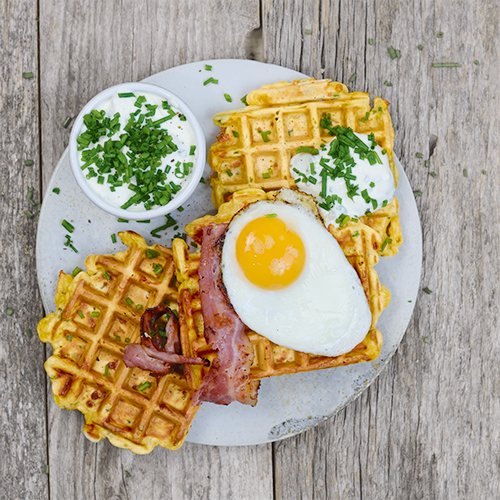Gemüsewaffeln mit Schnittlauch