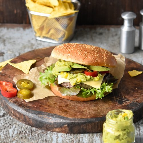 Avocado-Burger Mexican Style