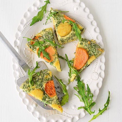 Kartoffelfrittata mit Rucola