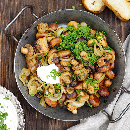 Bild Champignons mit Knoblauchsauce